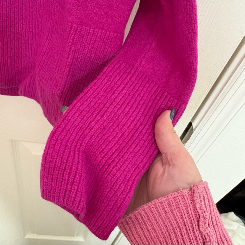 Athleta Aspen Wool Cashmere Pink Purple Turtleneck Sweater - Picture 5 of 9